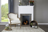 Charlemagne Traditional French Accent Chair, White